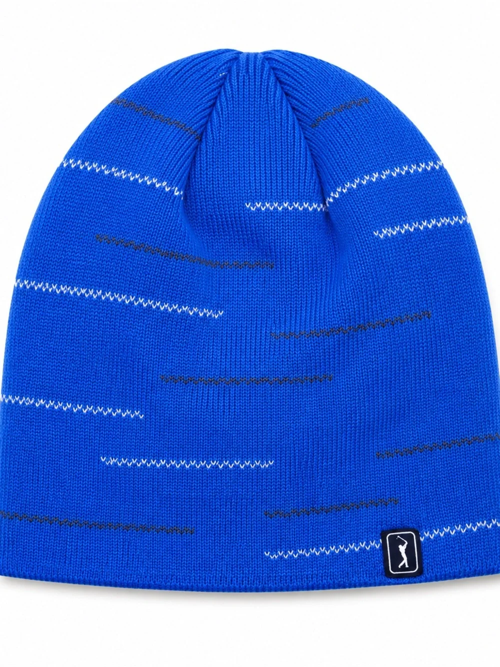 PGA Tour Reversible Blue Knit Beanie with White and Black Accents